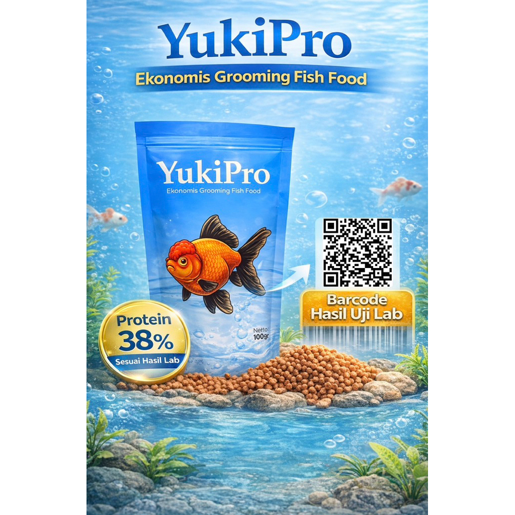 YukiPro PELET IKAN MAS KOKI TERBAIK UKURAN 1 MM / FLOATING / 100 gr