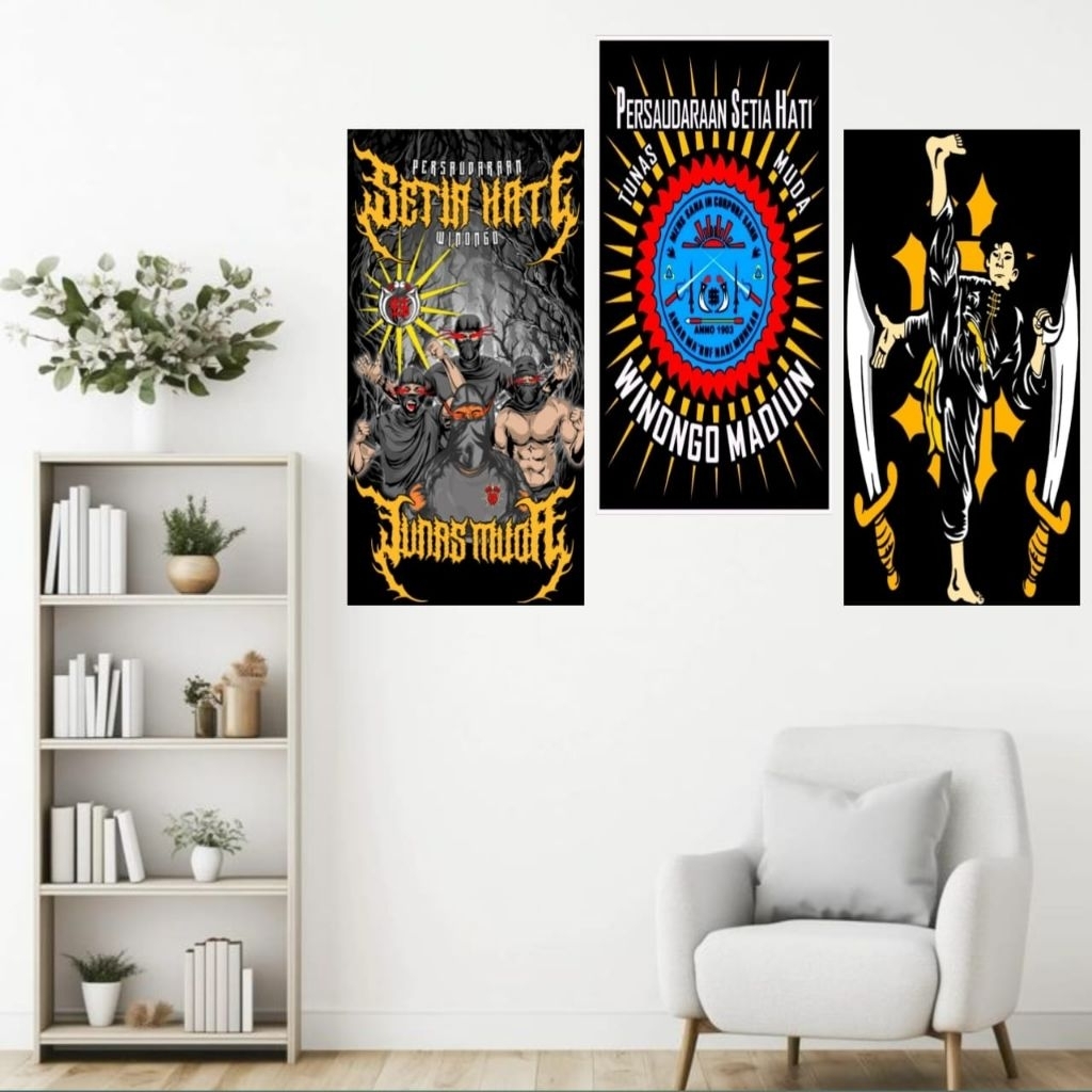Hiasan Dinding Aesthetik Pencak Silat PSHW isi 3pcs