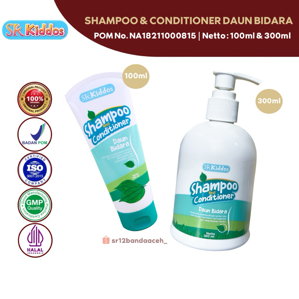 SHAMPOO & CONDITIONER DAUN BIDARA SR12 | SR KIDDOS | SHAMPOO BAYI & ANAK | KANDUNGAN MINYAK KELAPA &