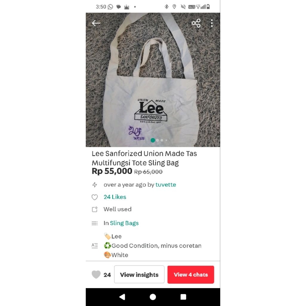 Le Sanforized Union Made Tas