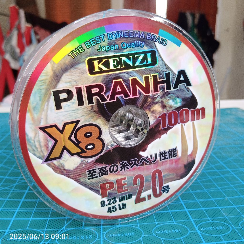senar pancing benang pancing PE 2 piranha multicolor 50M