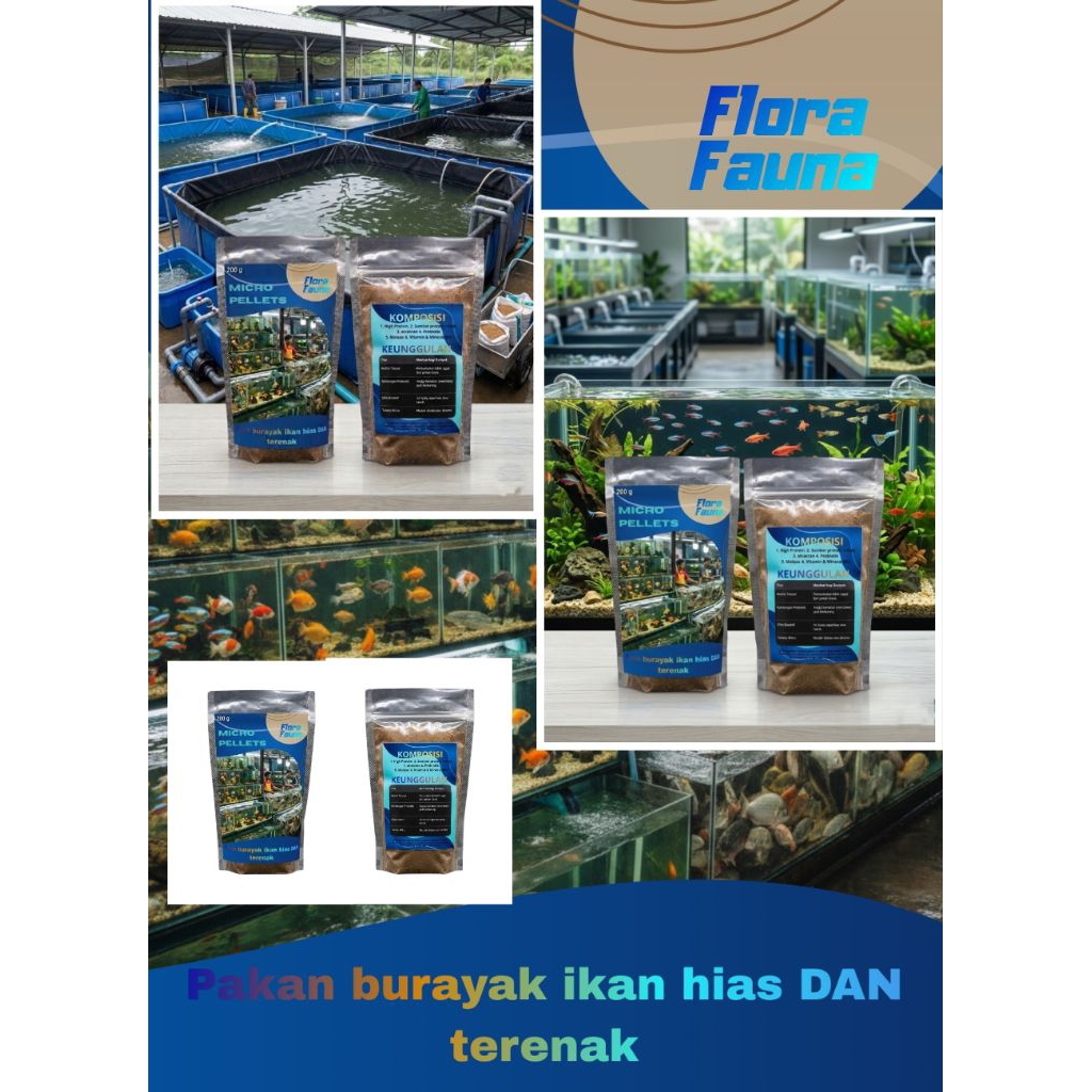MAKANAN IKAN, MICRO PELLETS, PAKAN BURAYAK IKAN, PAKAN IKAN HIAS KECIL, PAKAN BURAYAK IKAN BUDIDAYA 