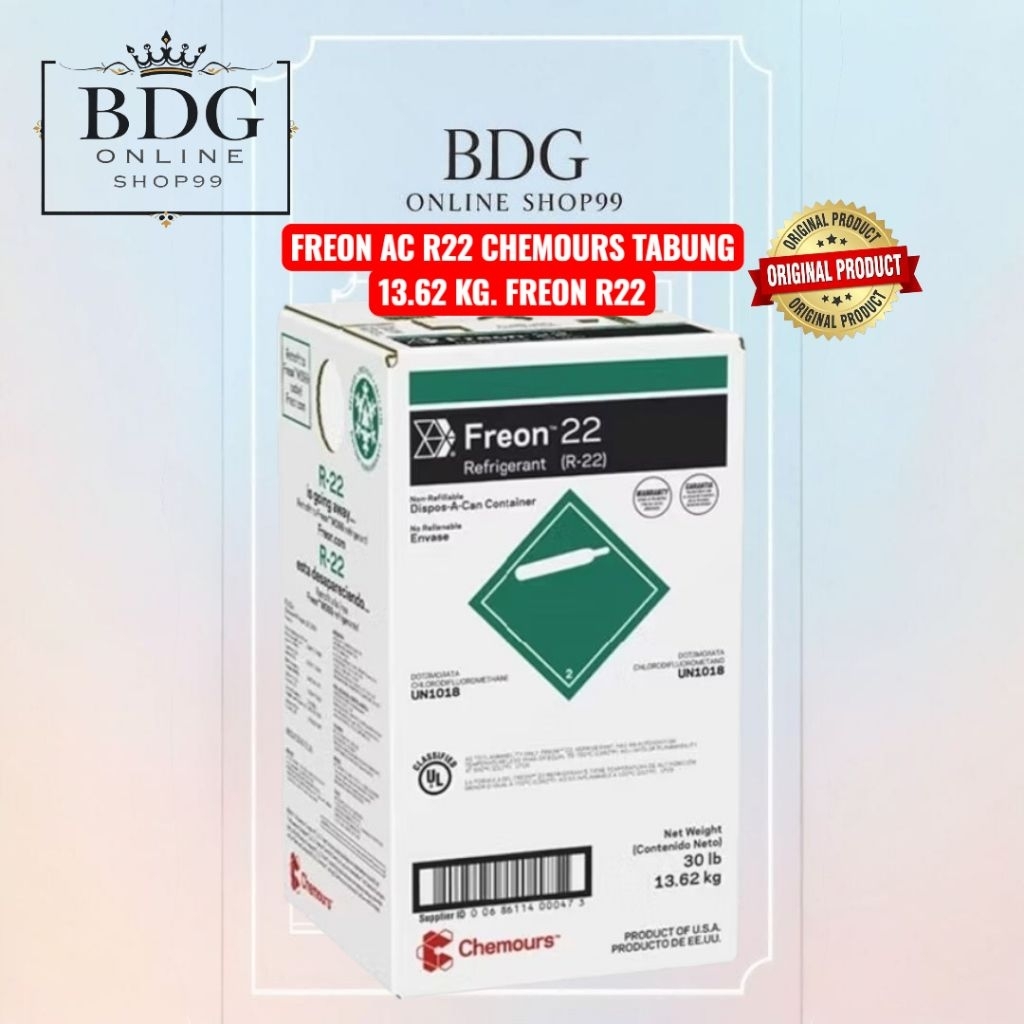 FREON AC R22 CHEMOURS TABUNG 13.62 KG. FREON R22