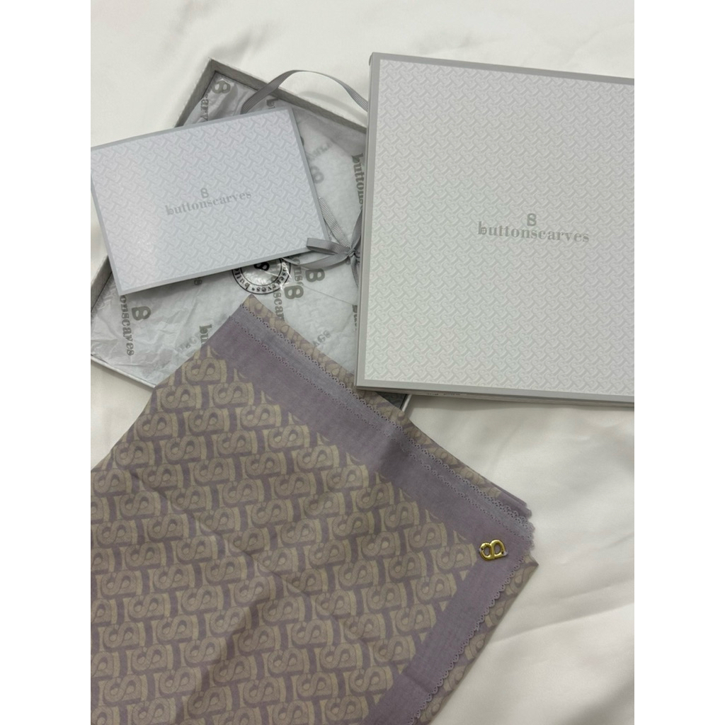 Preloved Scarf Bimu Voile Square Orchid Hush by ButtonScarves