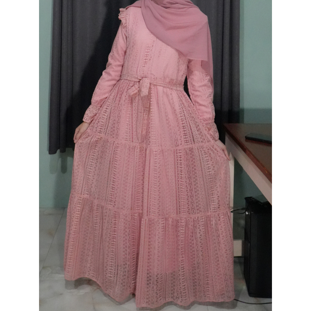[PRELOVED] Dress Dusty Pink | Gamis Lebaran Dusty Pink
