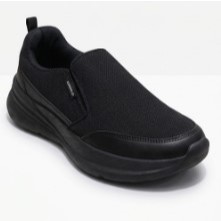 Sepatu pria Slip On Eagle Tanpa Tali Bahan Berkualitas Ukuran 36-44 Full Black