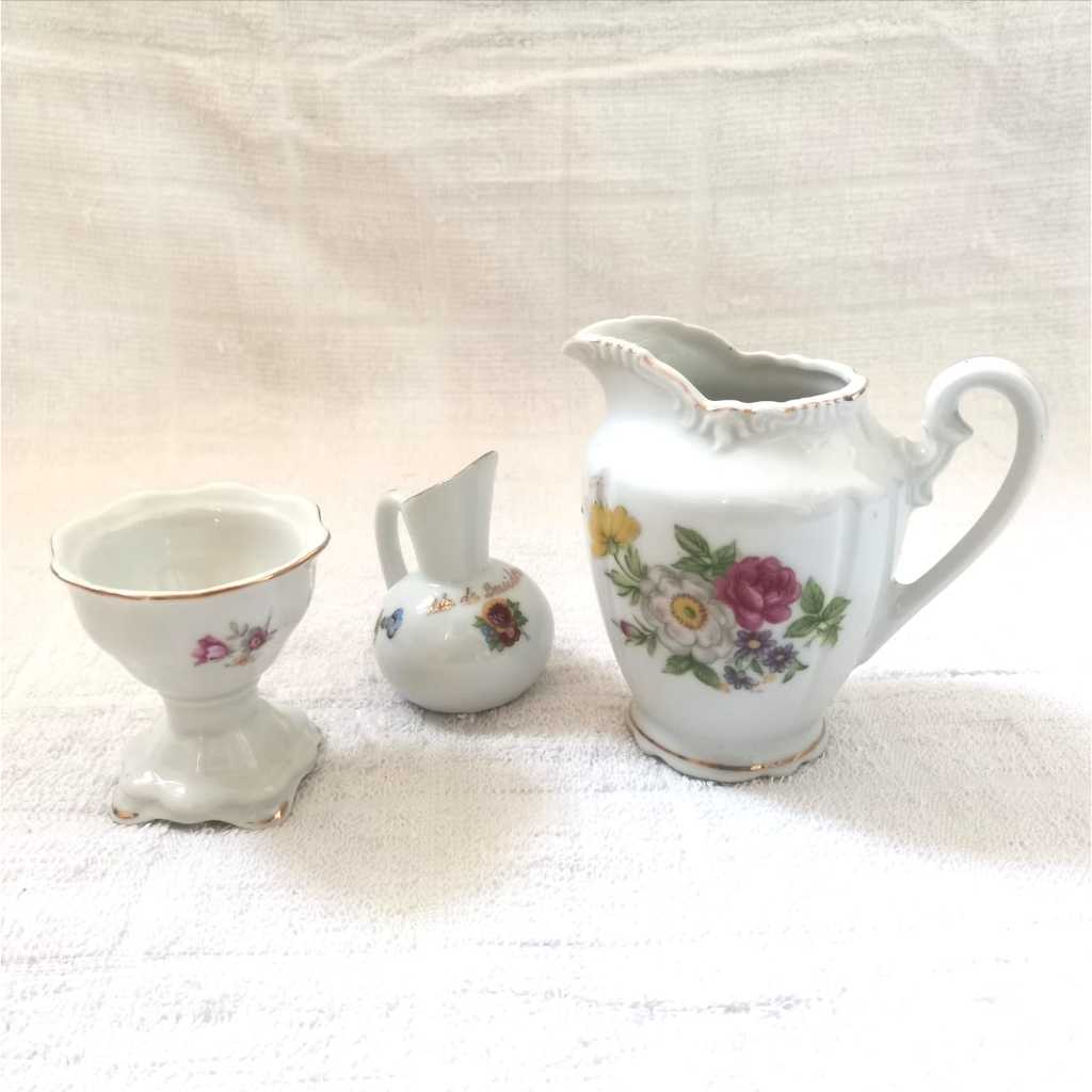 Pajangan Teko Susu Gelas Telur dan Miniatur Teko Preloved