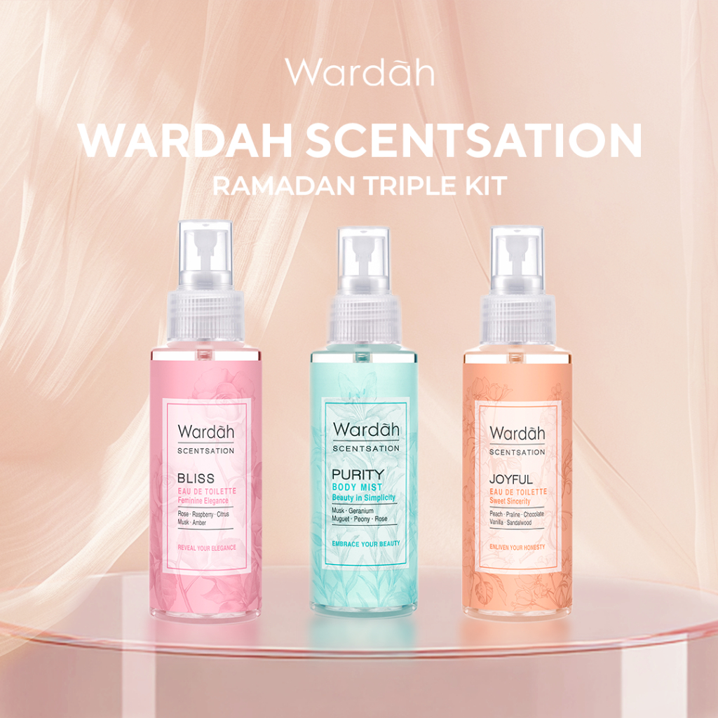 [RAMADAN TRIPLE KIT] Wardah Body Mist Purity + Joyful + Bliss - Parfum Wanita Wangi Tahan Lama Hingg
