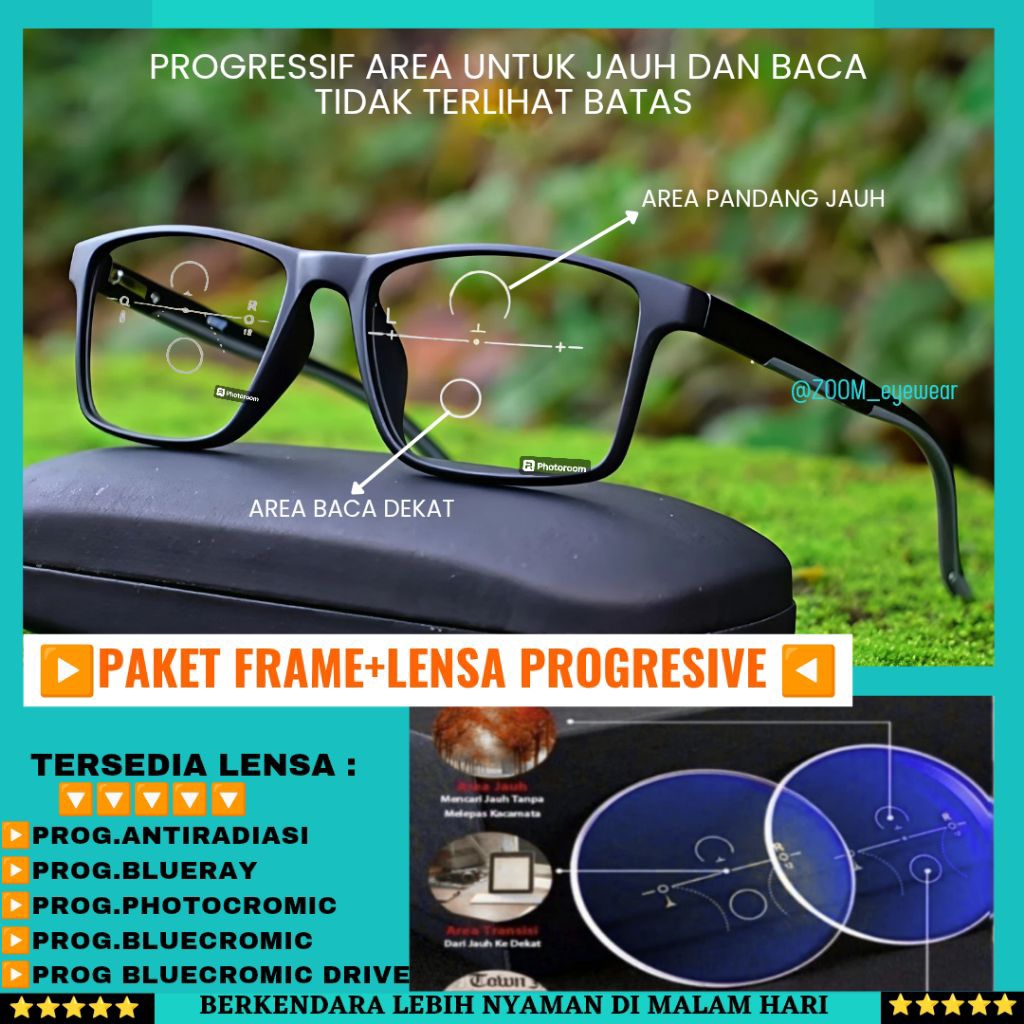 KACAMATA PRIA PROGRESIF JAUH DAN BACA KACAMATA PROGRESIF MULTIFOCUS