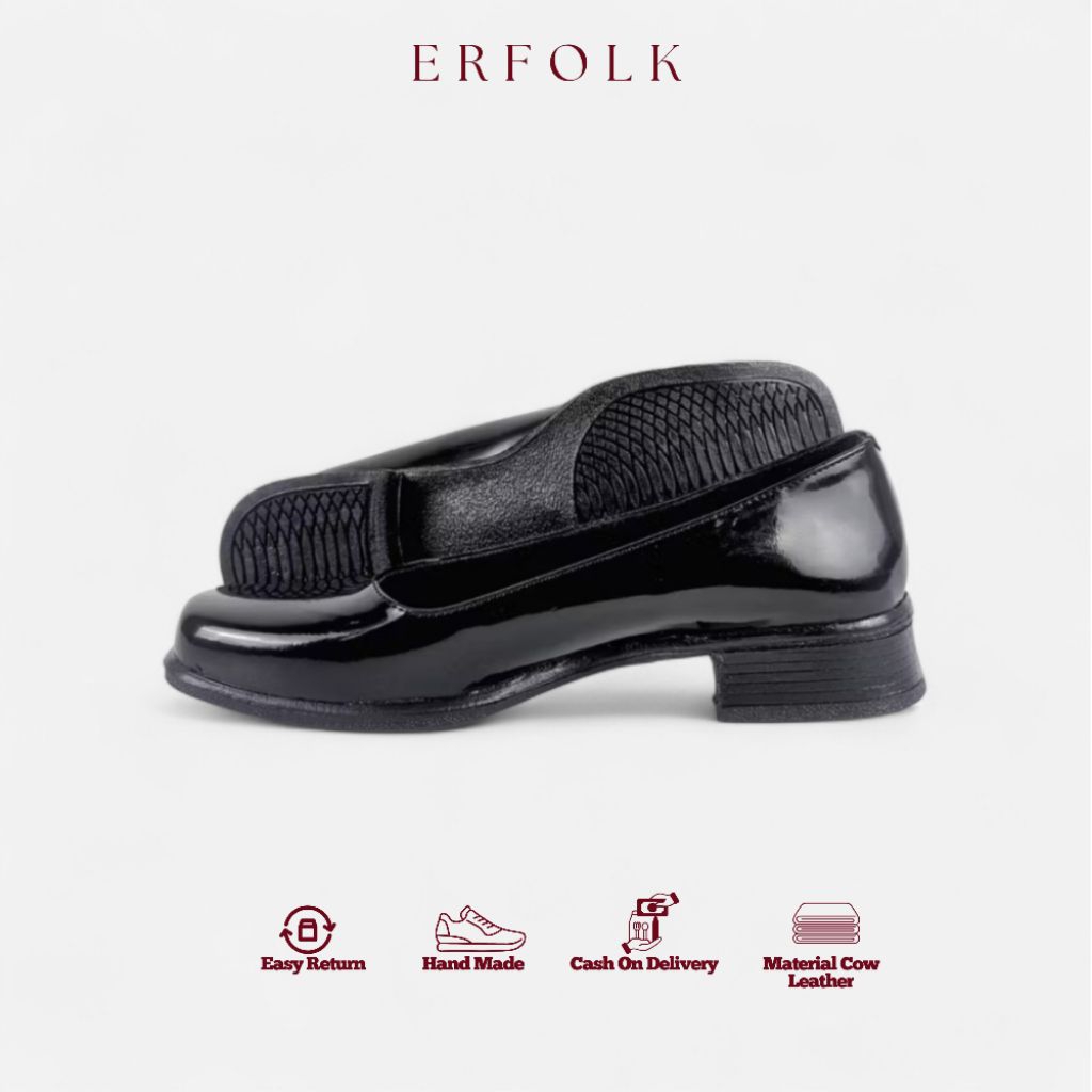 Sepatu PDH Wanita POLWAN Dinas 3cm - Sepatu Dinas POLWAN Kulit Sintetis Nyaman