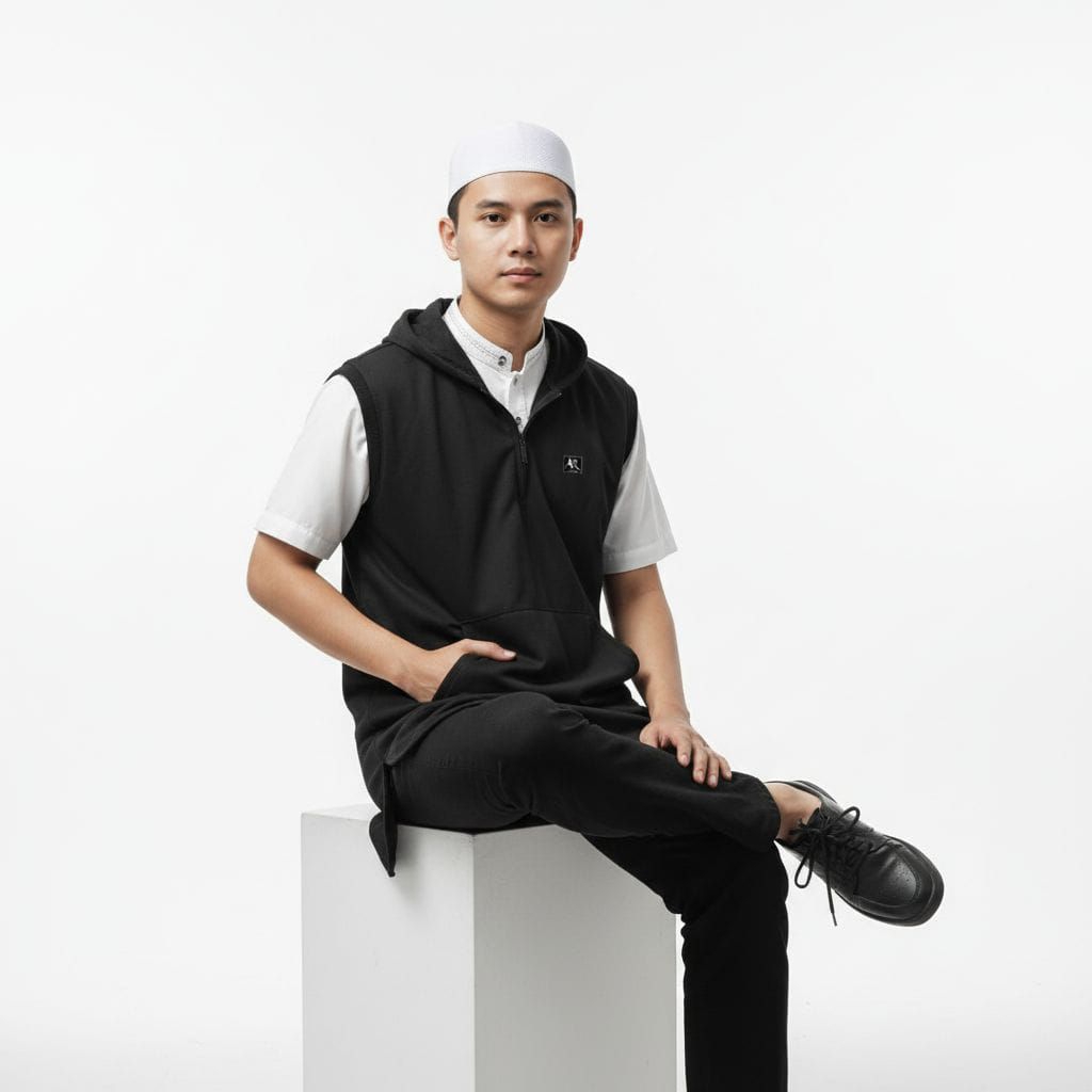 Rompi Sholat Hoodie/Rompi Kurta Pakistan/Rompi sholat penutup Aurat M L XL XXL XXXL