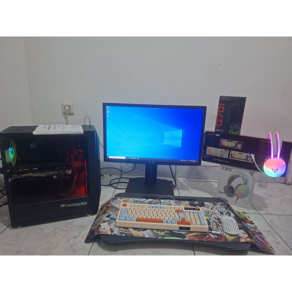 TERMURAH Pc Gaming Pc Editing Pc Rakitan Pc Fullset Pc Streaming live core i3 gen 10 Rx 5700 XT Sgh 