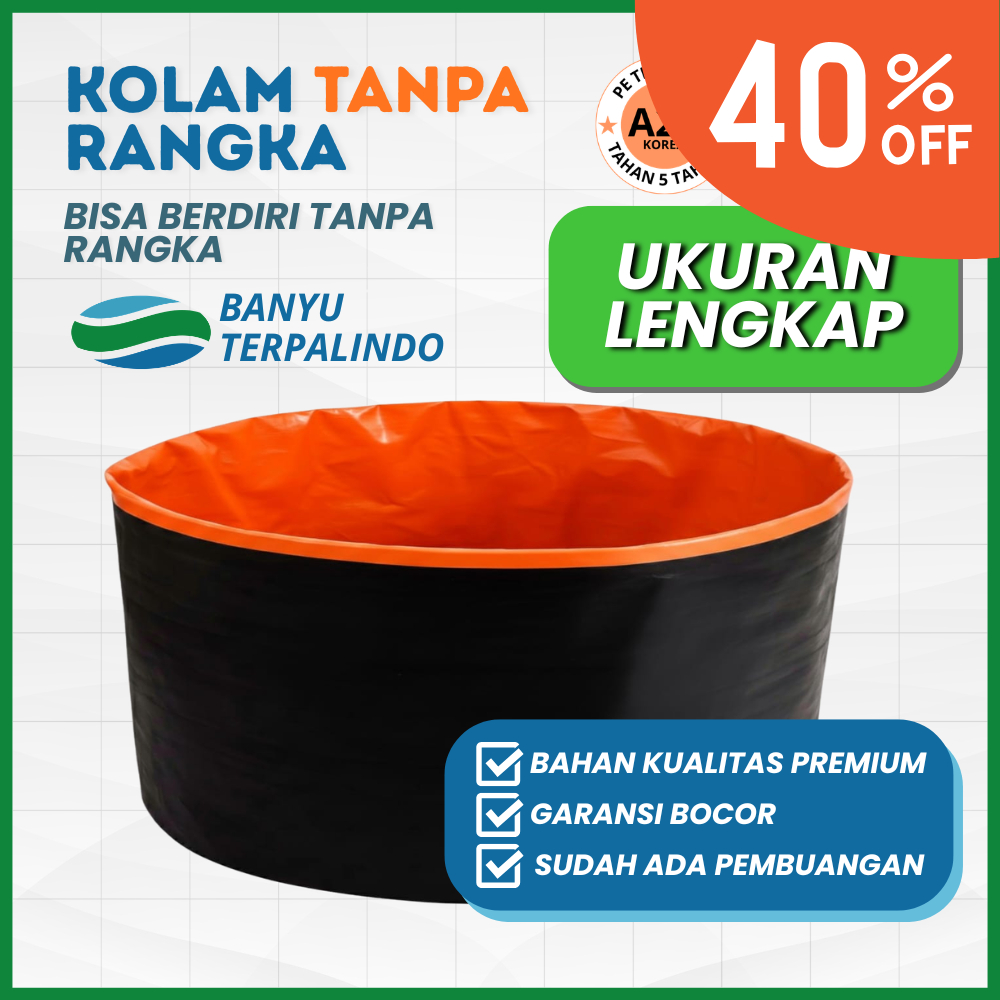 Kolam Tanpa Rangka A20 Korea Ukuran Lengkap Diameter 60CM - 3M Budidaya Ikan Lele, Nila, Gurame, dll