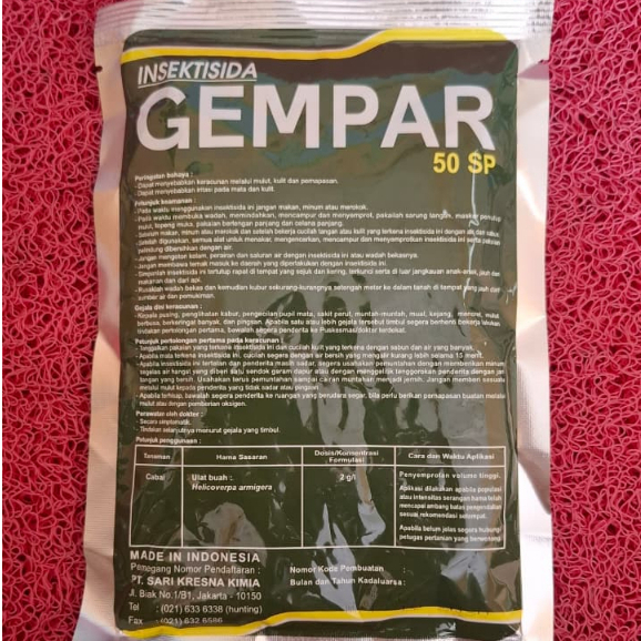 INSEKTISIDA GEMPAR 50SP 100GRAM BAHAN AKTIF METOMIL 50%