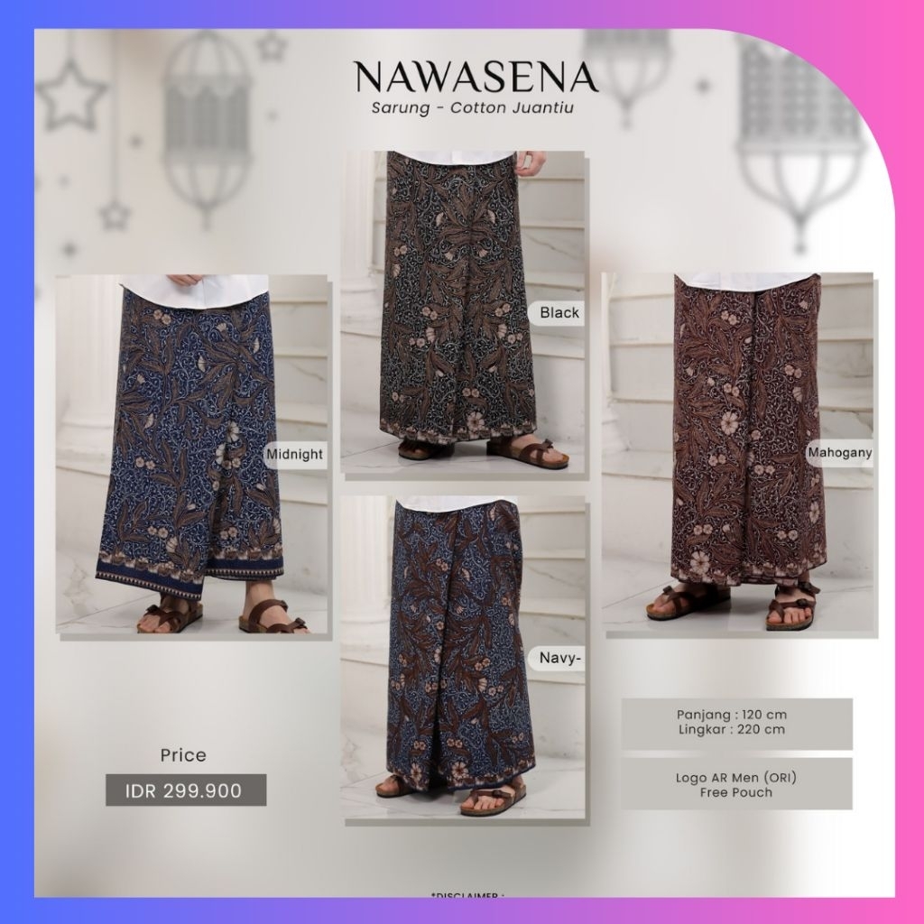 SARUNG NAWASENA BATIK COTTON JUANTIU BY ARRAFI MEN TERBARU