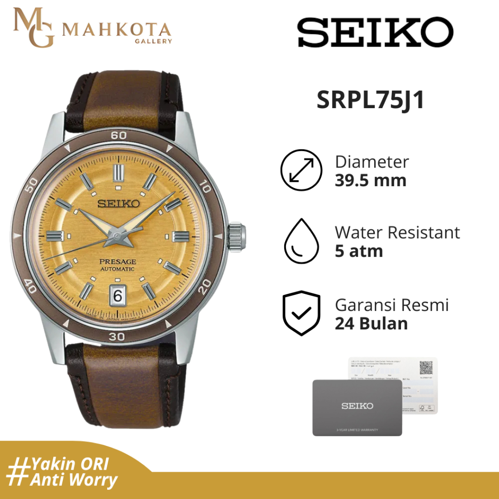 Jam Tangan Pria SEIKO SRPL75J1 Strap Kulit Original Bergaransi Palembang