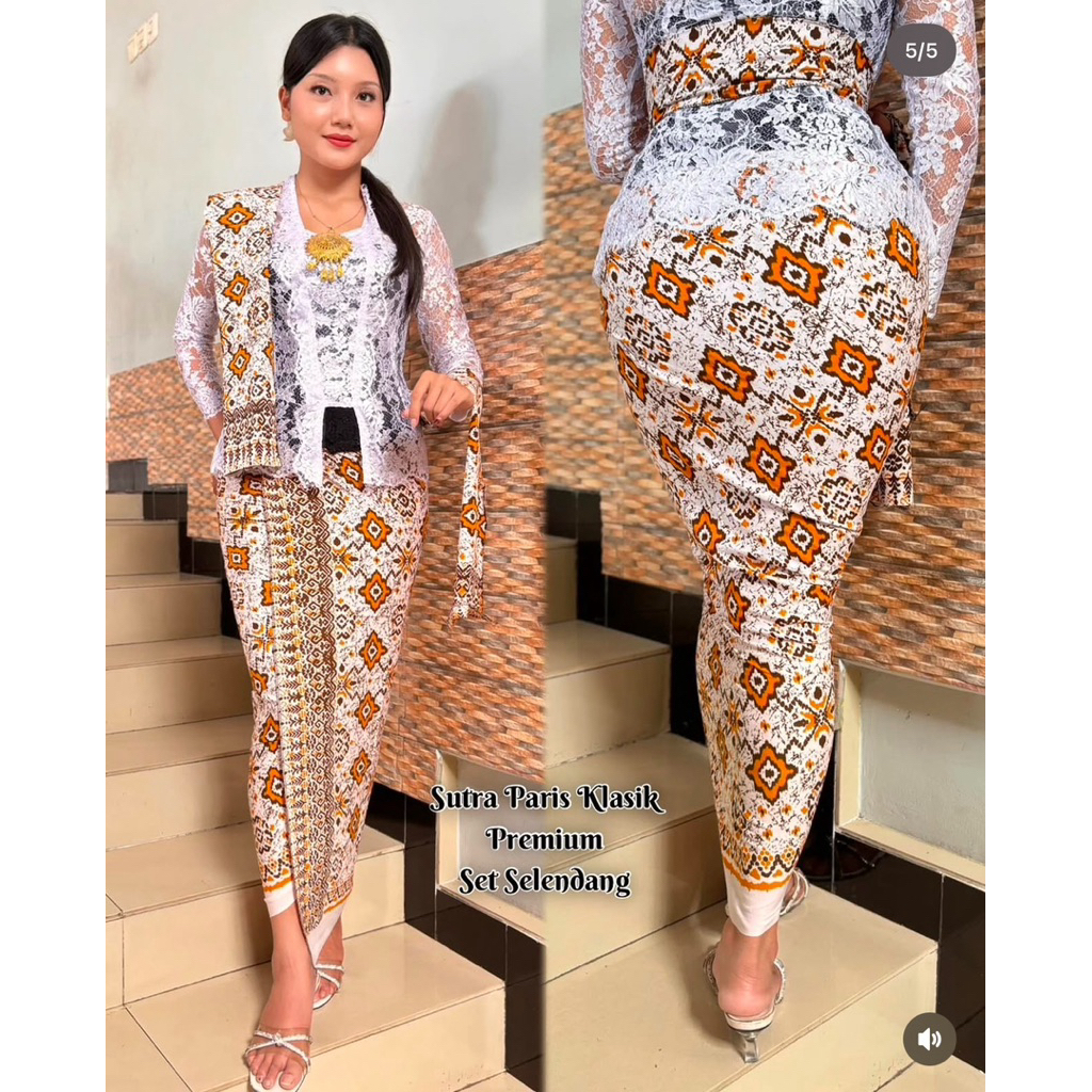 Kamen batik sutra rembang premium set selendang