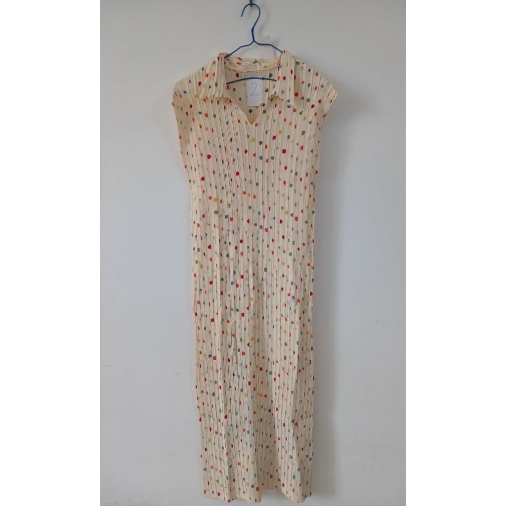 Plisket Dress Premium Sleeveless Polkadot Bangkok
