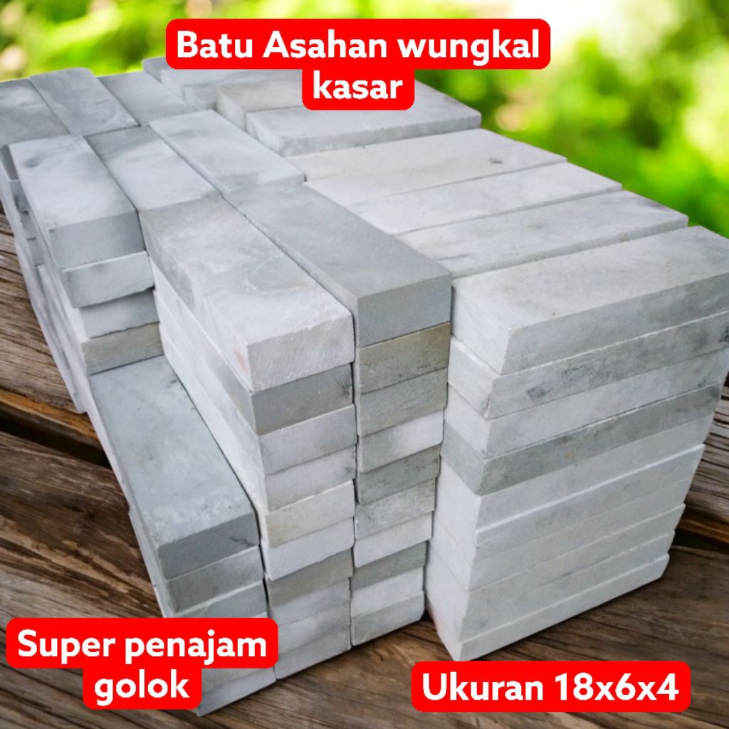 batu Asahan asli alam wungkal  grit 1000 SUPER KASAR ukuran 18x6x4