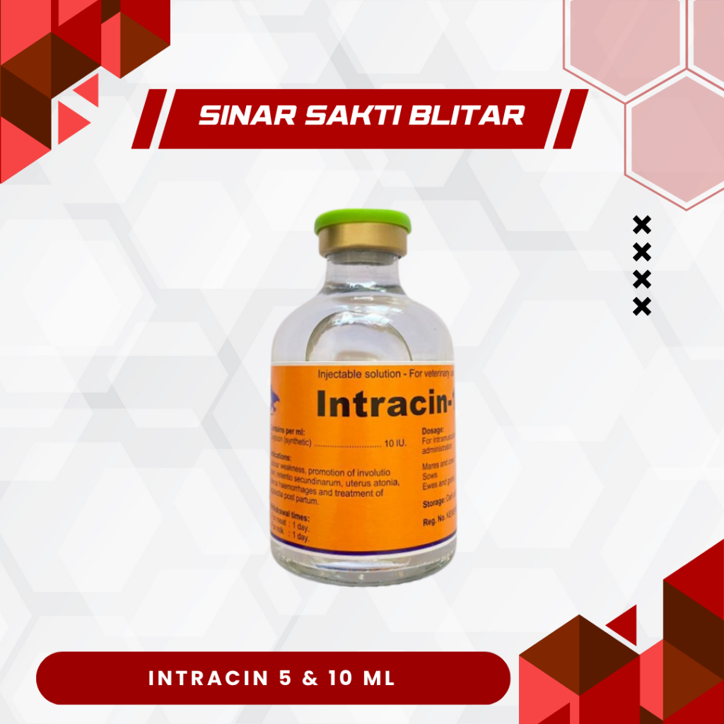 INTRACIN 5 ML DAN INTRACIN 10 ML - Intracin 10s Pelancar Kelahiran Hewan Kelinci Anjing Kucing Kambi