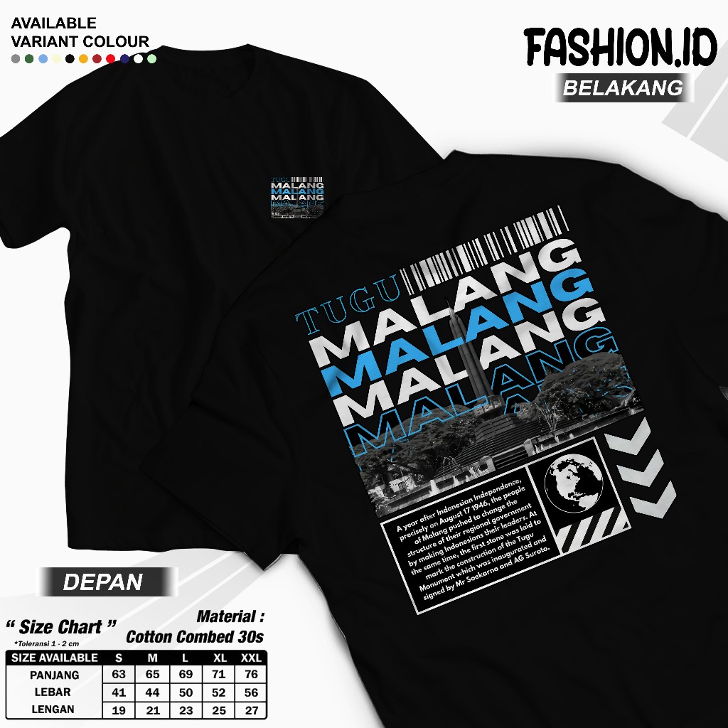 Baju kaos distro terbaru Tugu malang pria wanita