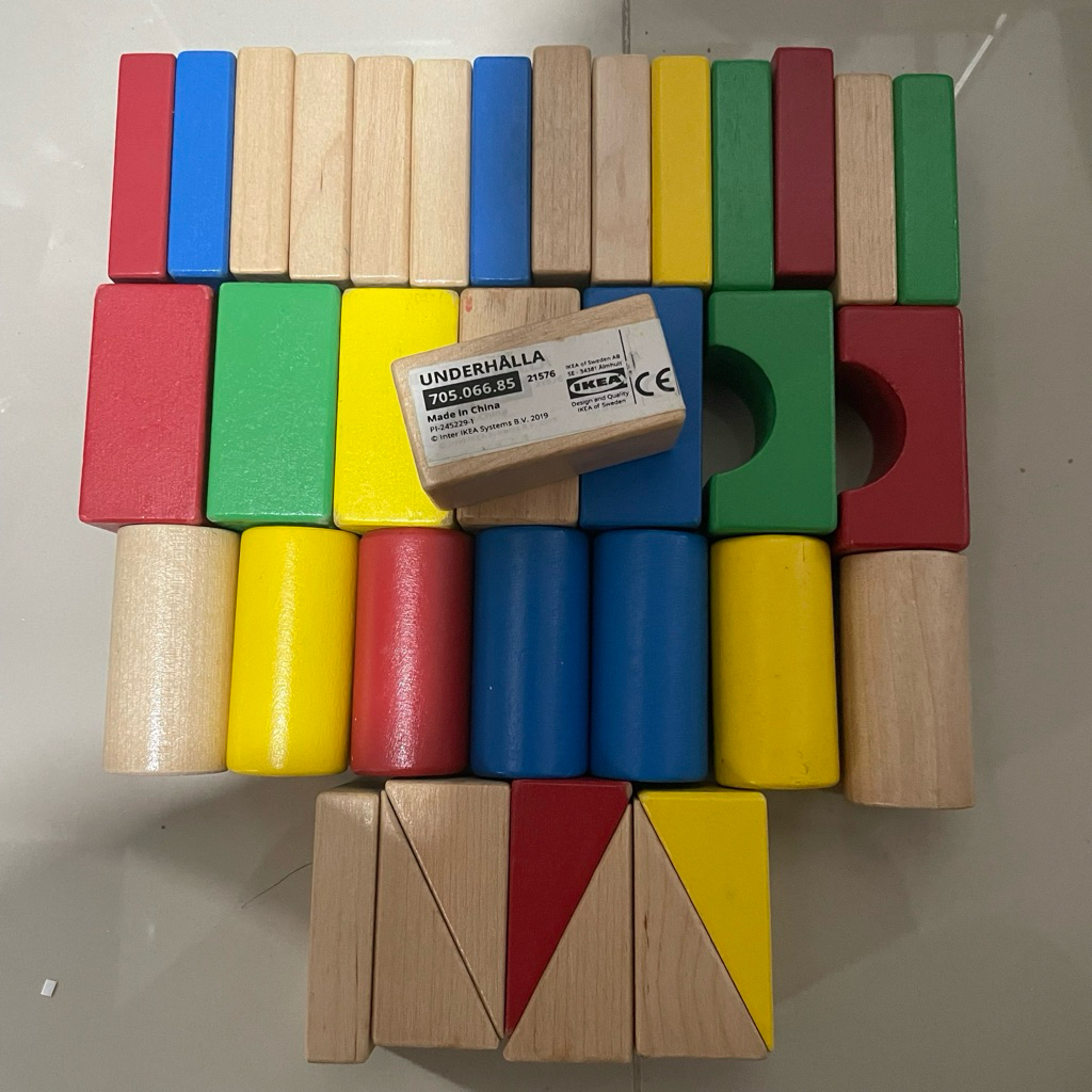 Mainan Balok Kayu Anak Ikea Bekas