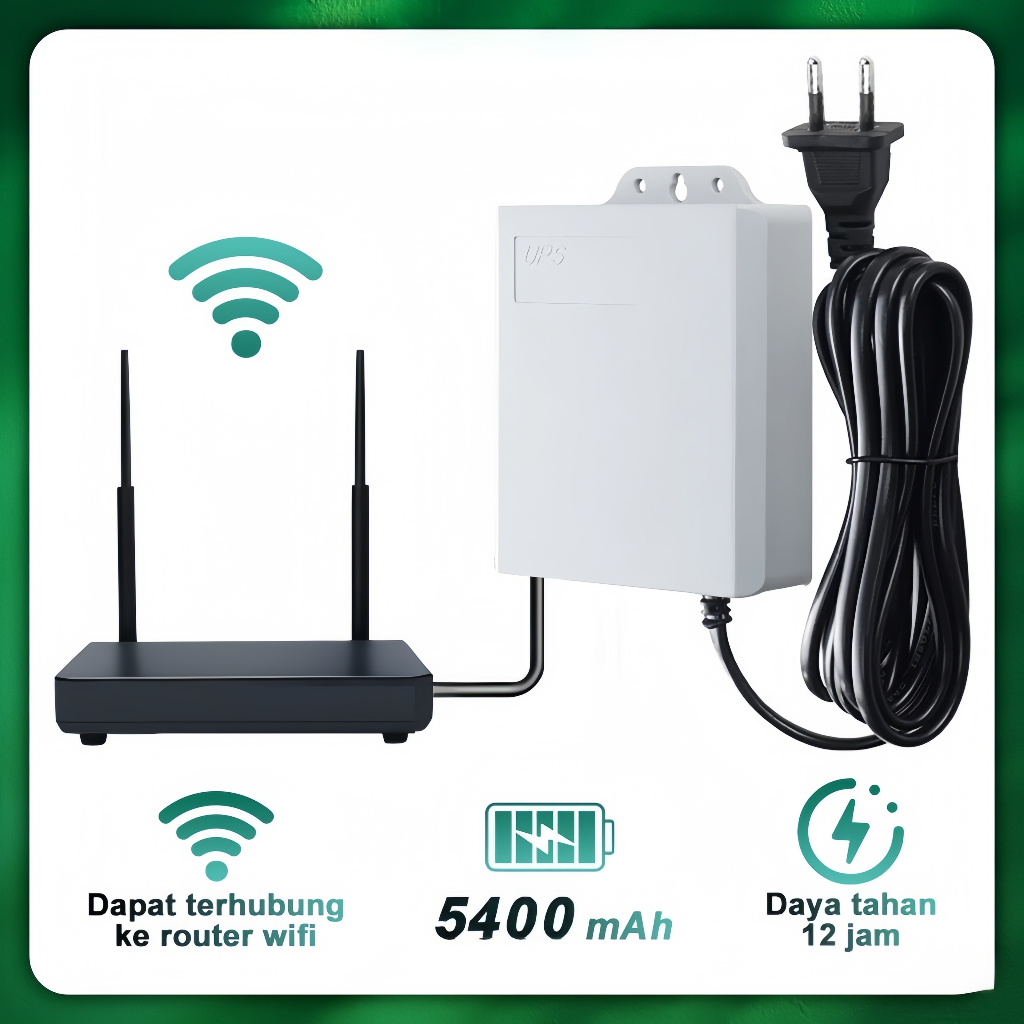 Ups 5400mAH Ups Mini 12v Untuk Wifi Ups Mini 12 Volt Ups Wifi Ups Cctv Ups Dc Mini Ups 12V1.5A