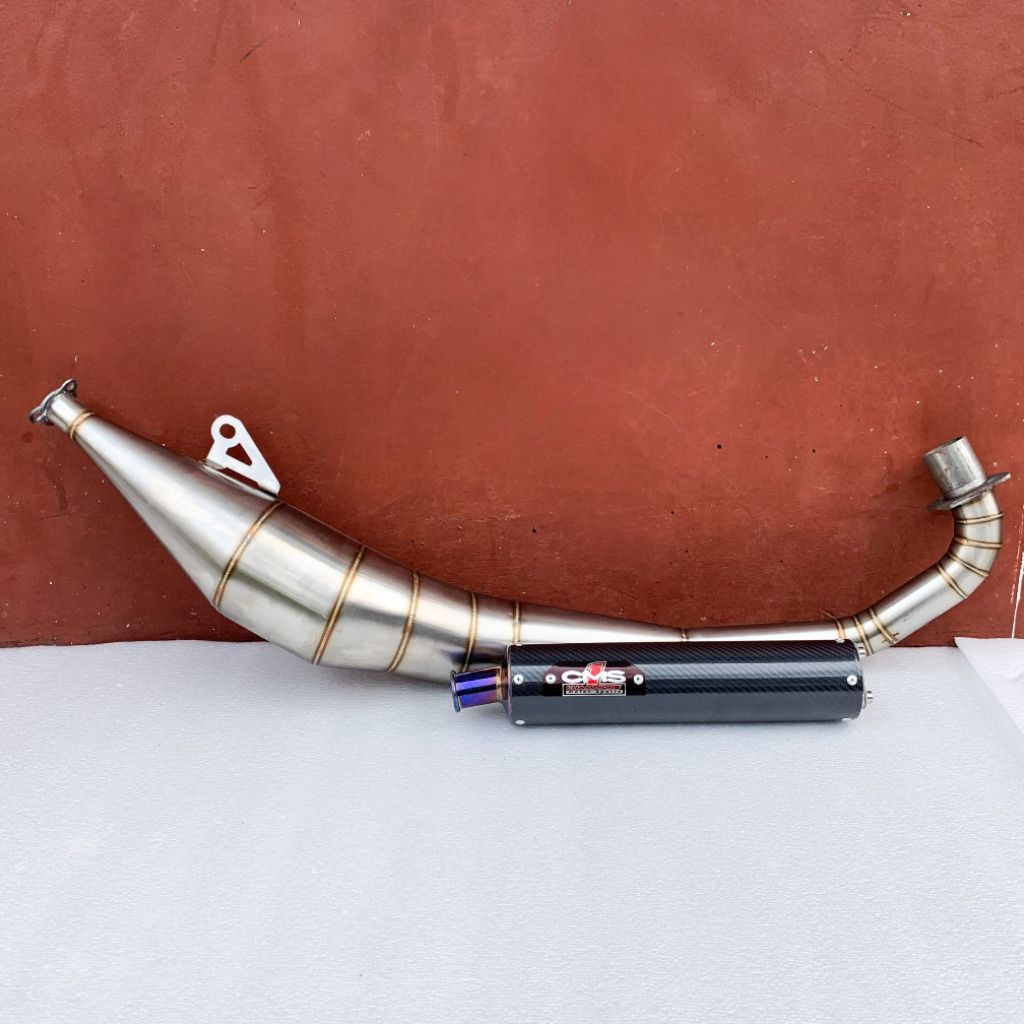 Knalpot Satria 2Tak Kolong Samping Lumba Hiu CMS 1Champions