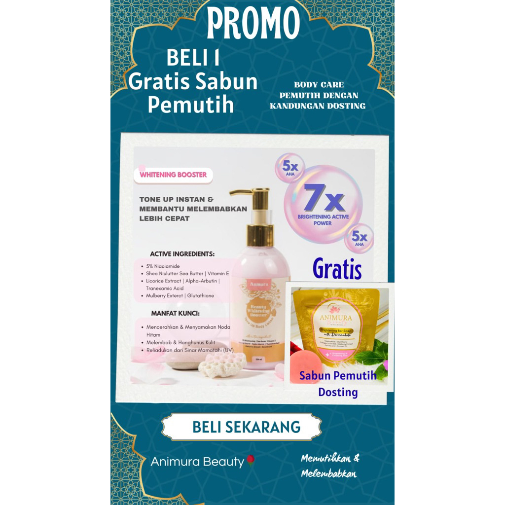 Whitening Booster pemutih badan body lotion tune up handbody