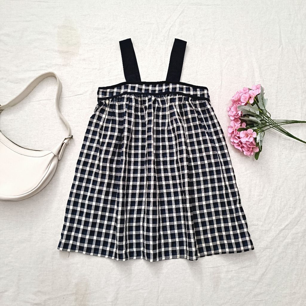 MIKO Gingham Strap Top Mori Girl Kawaii Harajuku Aesthetic