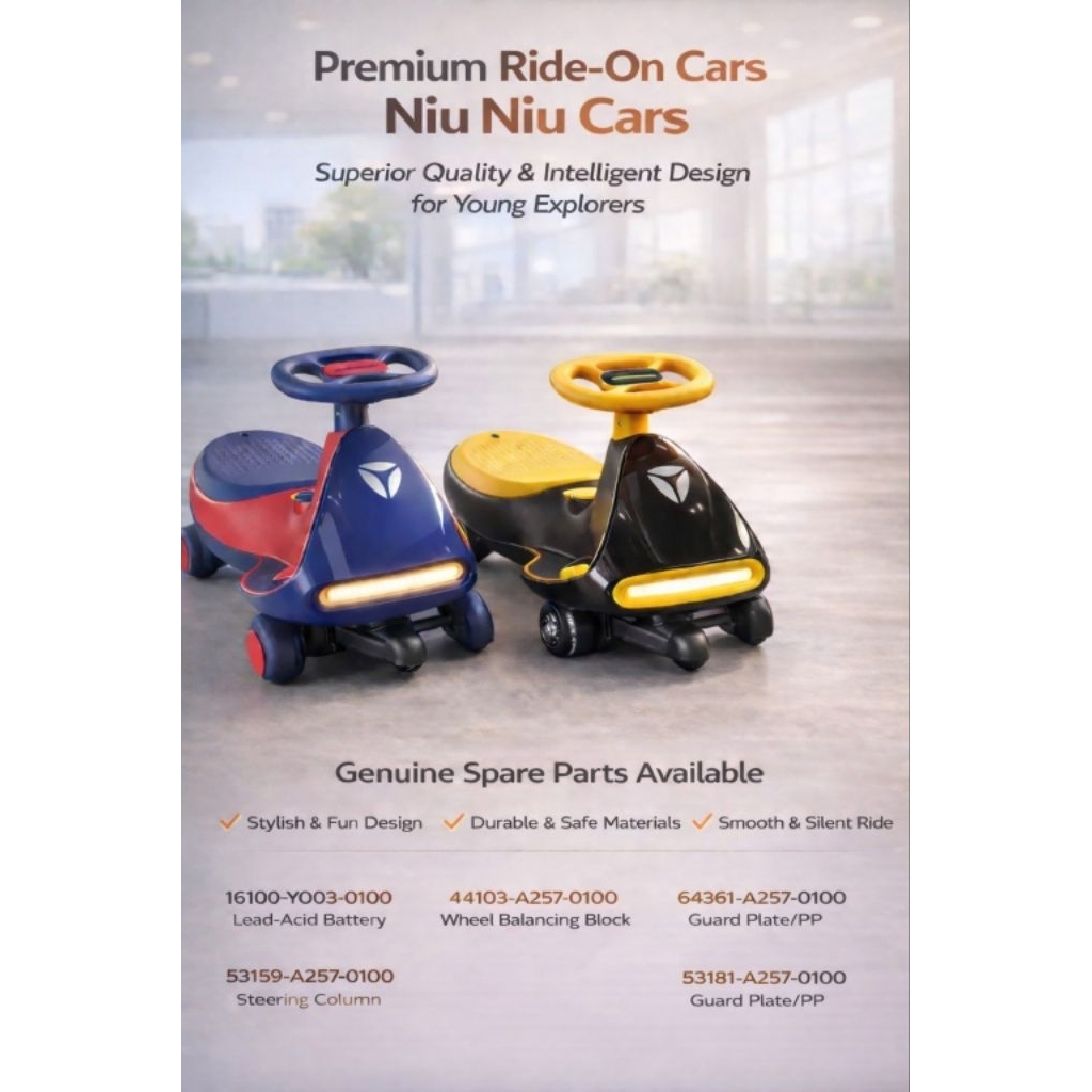 Mainan Anak Mobil Motor Ride-On Cars Niu Niu Cars Yadea
