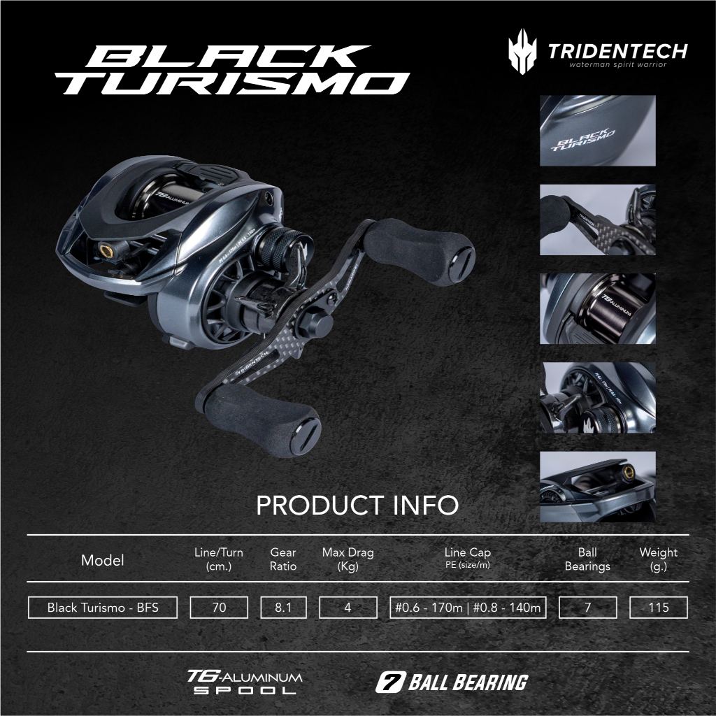 REEL BC TRIDENTECH BLACK TURISMO BFS