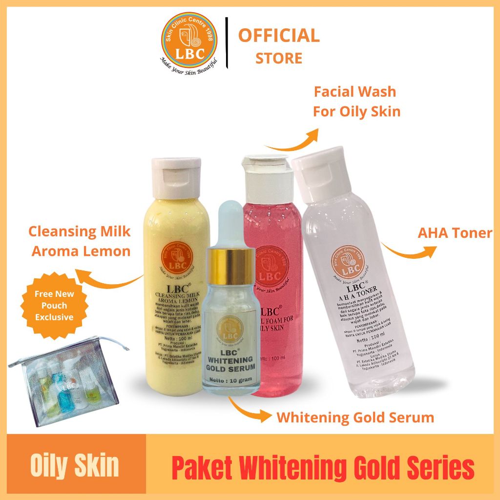 LBC Paket Whitening Gold Series For Oily Skin (FREE POUCH)