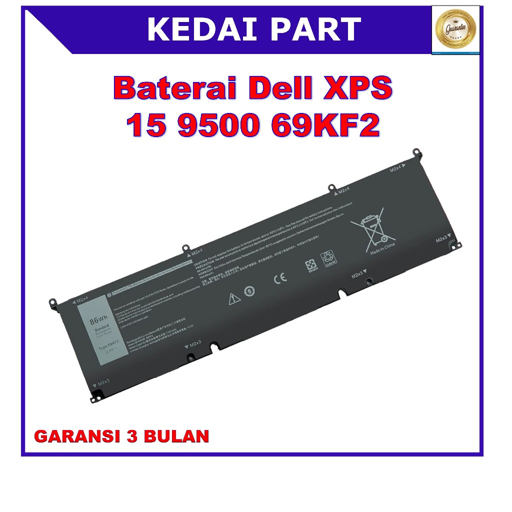 Baterai Dell XPS 15 9500 9510 Precision 5550 Alienware M15 M17 R3 R4 R6 R7 69KF2 8FCTC