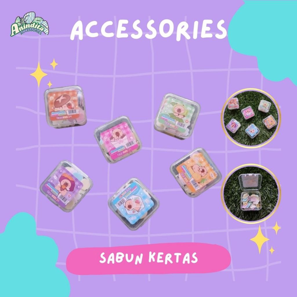 Sabun Kertas Mini Motif Karakter Lucu - Paper Soap - Sabun Cuci Tangan