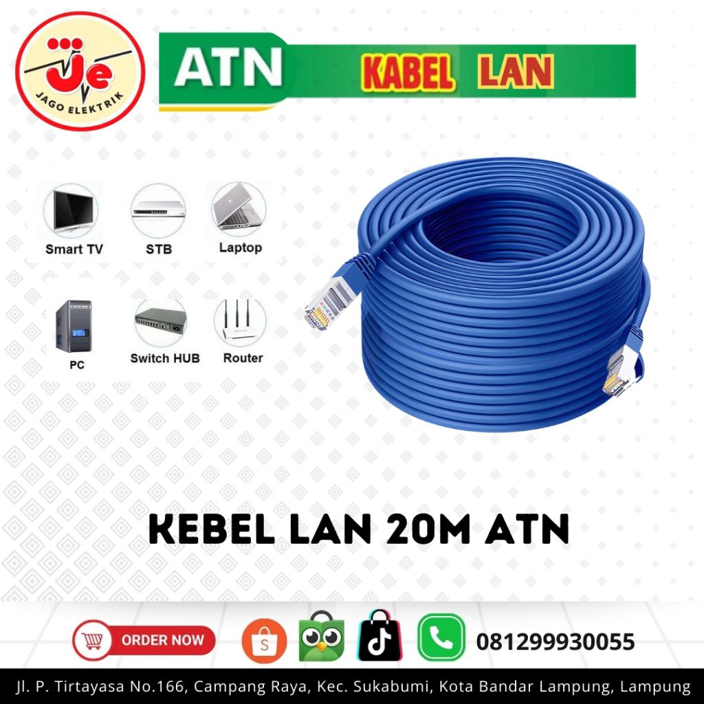 Kabel Lan 20M Cat 5 / Kabel VTP 20 Meter Pabrikan High Quality