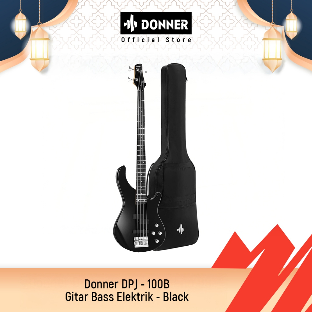 Donner DPJ - 100B Gitar Bass Elektrik - Black