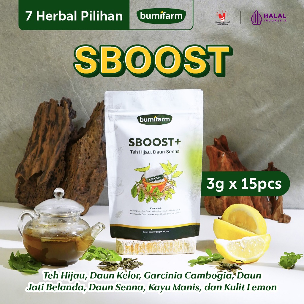 TEH DETOX PENURUN BERAT BADAN SBOOST+ TEH HIJAU / BUMI SARI RAMPING / TEH HIJAU DIET PELANGSING / TE