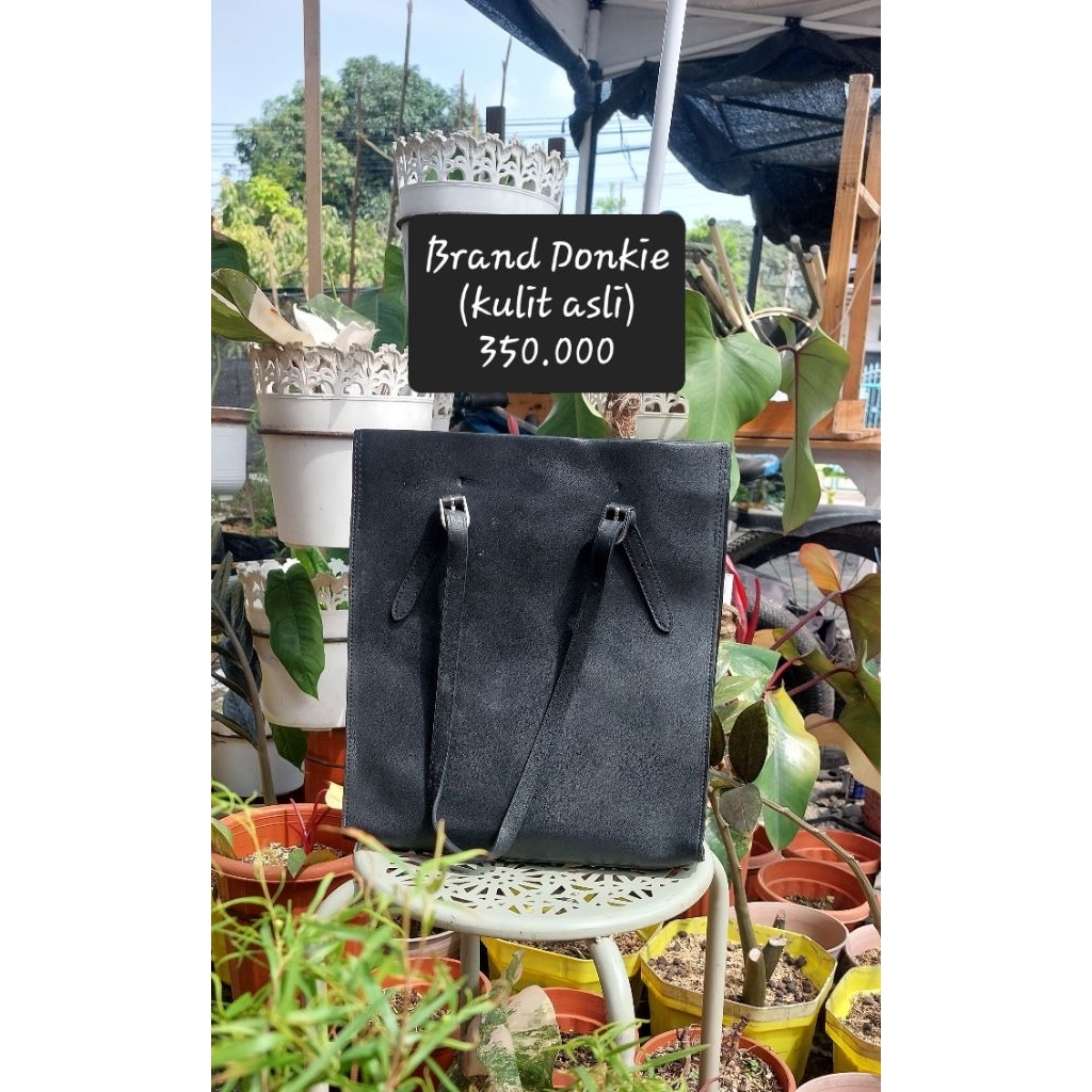 Preloved tas hobo hitam kulit asli