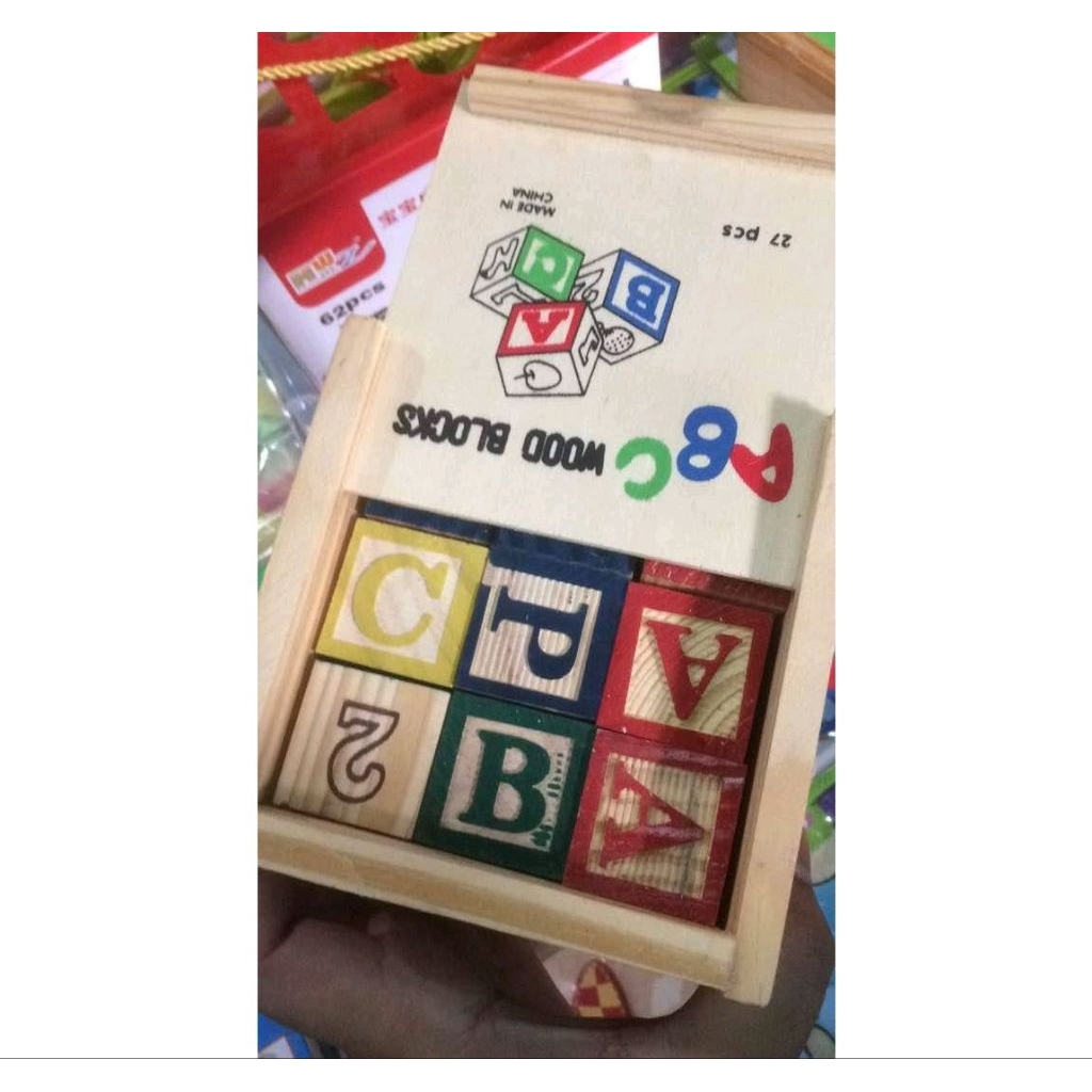 Mainan Edukasi Balok Blok Puzzle ABC Kayu / ABC Wood Block / Mainan Motorik dan edukasi Anak