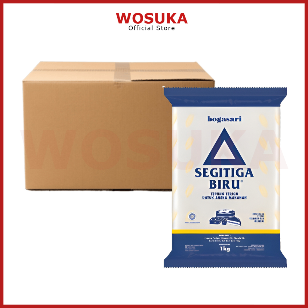 CTN - BOGASARI Terigu SEGITIGA BIRU 1 kg (1 DUS) | Tepung Terigu SEGITIGA BIRU Bogasari 1 kilogram 1