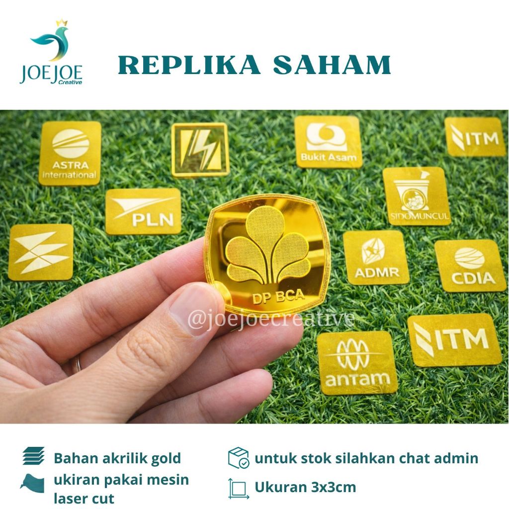 Replika Logo Saham  | replika logo semua saham | Reflika saham akrilik gold
