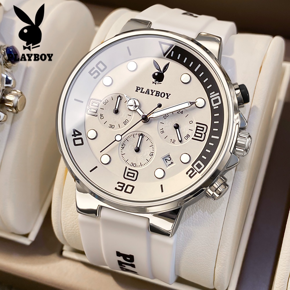 Wajib Punya Playboy Jam Tangan Pria Anti Air Original Quartz Kalender Luminous Multifungsi Nyaman
