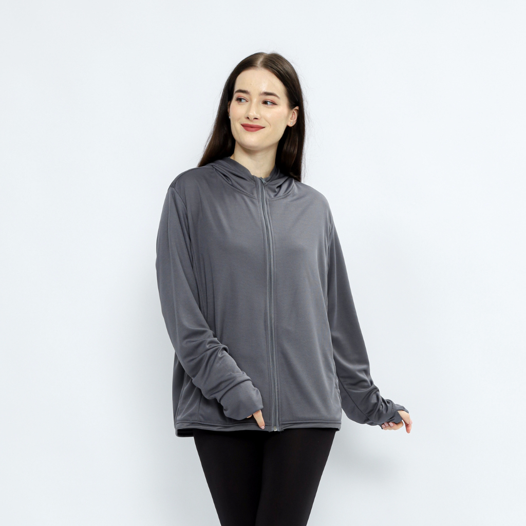 original jaket outerwear olahraga mesh airism unisex anti uv & sun protection - long sleeve