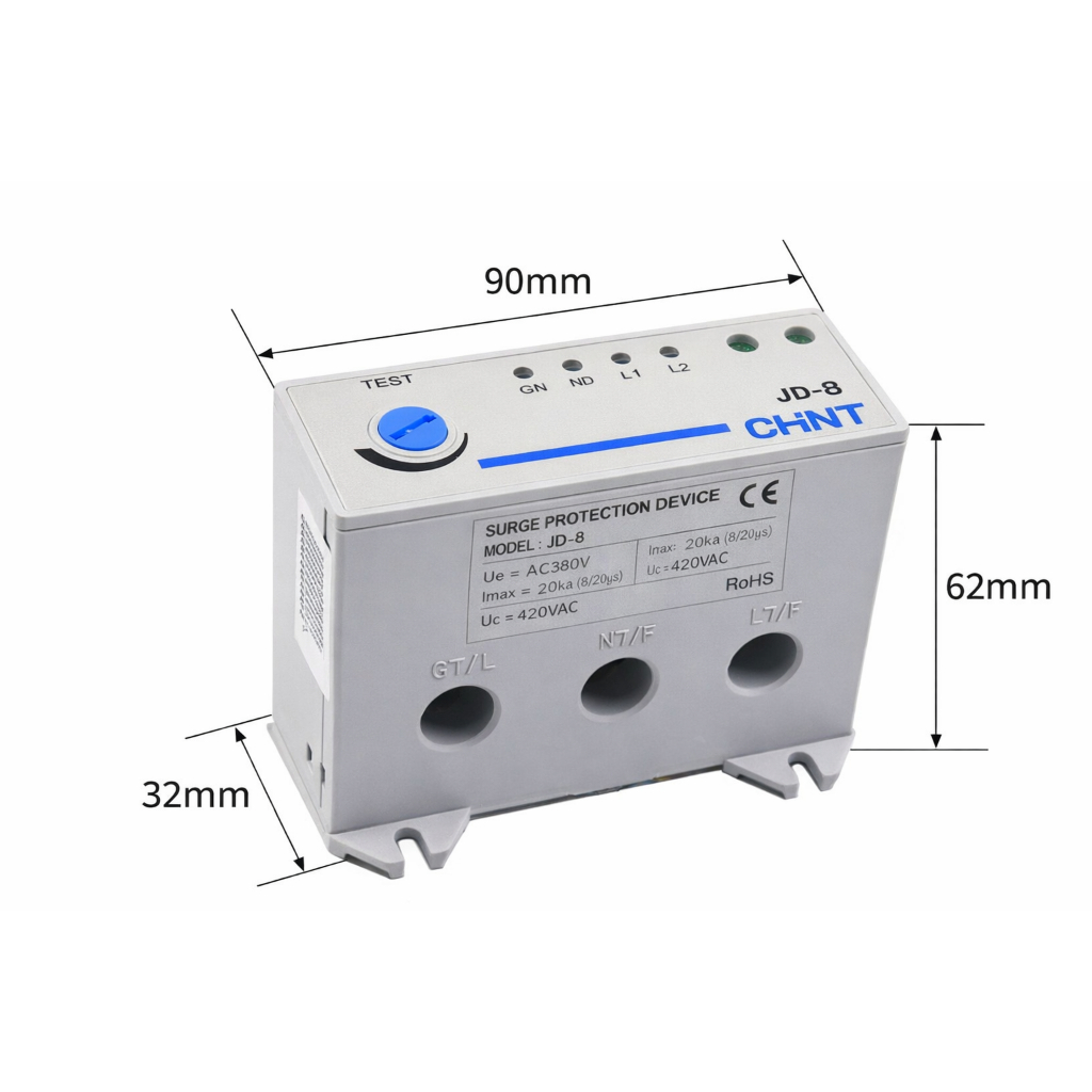 CHINT JD-8 Motor Protector 3 Phase 380V Overload Overcurrent Phase Loss Phase Failure Protection Rel