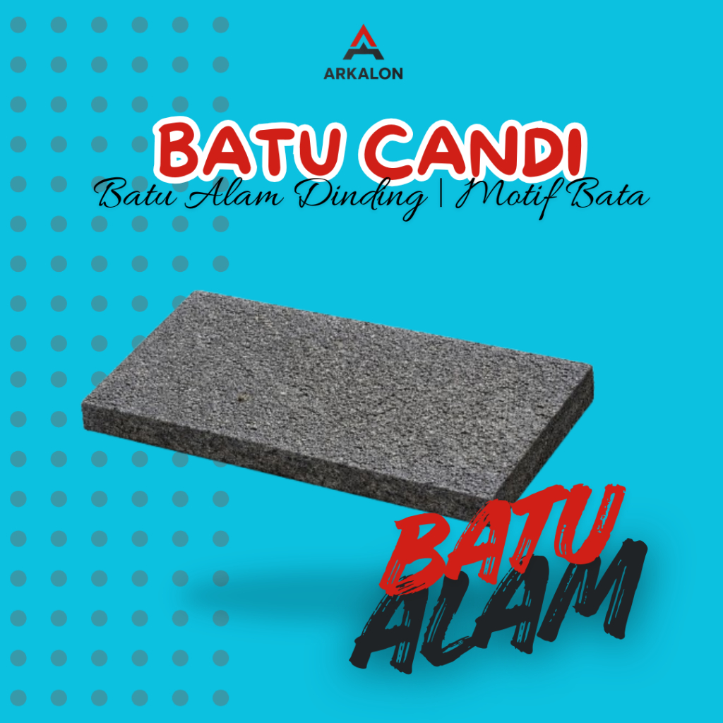 Batu Alam Candi Motif Bata 10x20 cm untuk Dinding | Batu Candi Natural Fasad Rumah & Taman