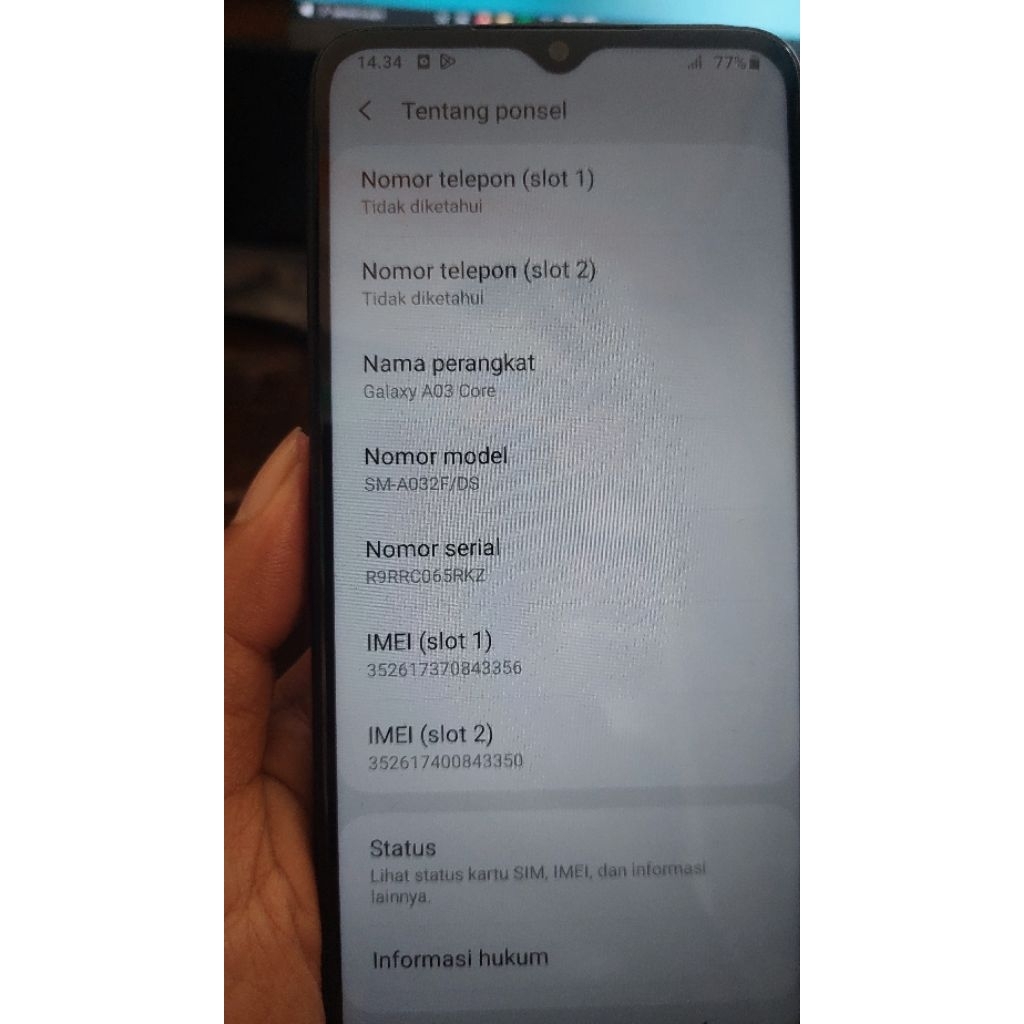 MESIN samsung a03 core