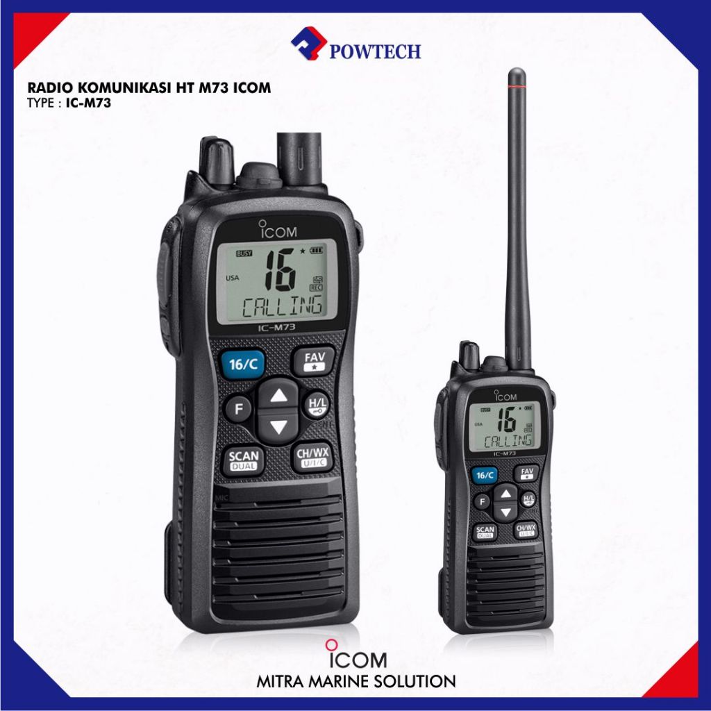Radio HT Merk Icom M73-Plus VHF Alat Radio Komunikasi Marine Transceiver