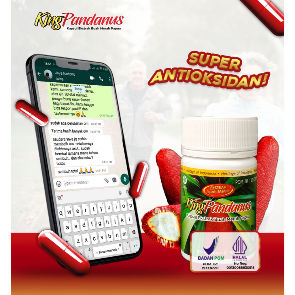 KING PANDANUS Obat Herbal Diabetes Jantung Ekstrak Buah Merah Papua 45  Kapsul