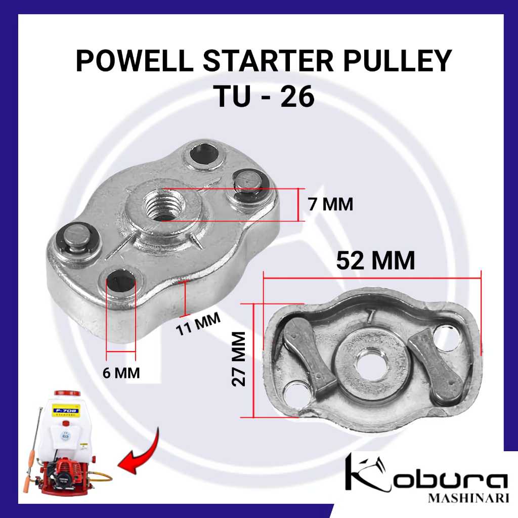 Pawl Pully Starter TU-26 Powell Mangkuk Engkol Mesin Potong Rumput Brush Cutter TU-26